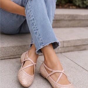 Jimmy Choo NWT Light Pink Woven Flats